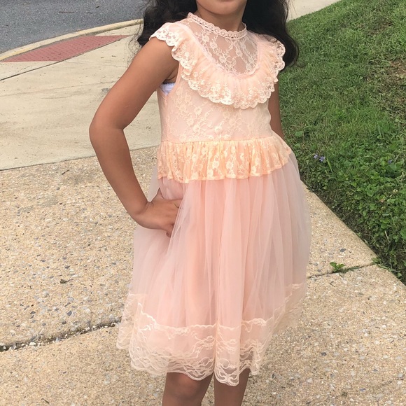 Beautiful lace blush dress - Picture 3 of 8